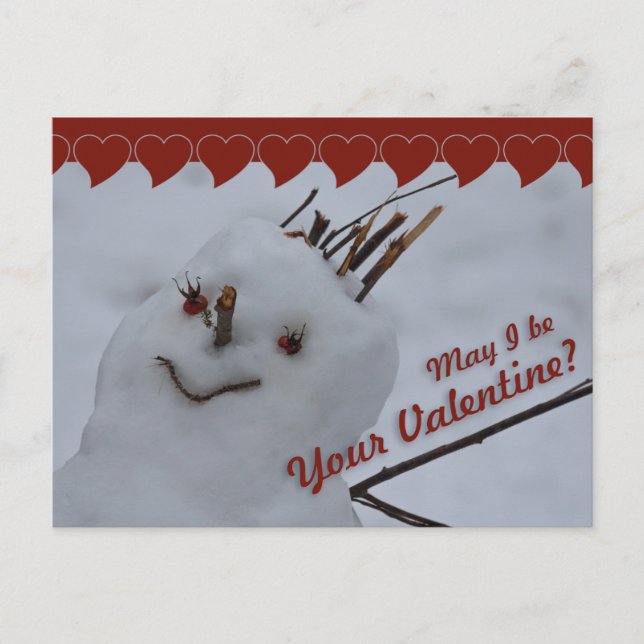 Tarjeta de San Valentín Miss Snowman CC0378 (Anverso)