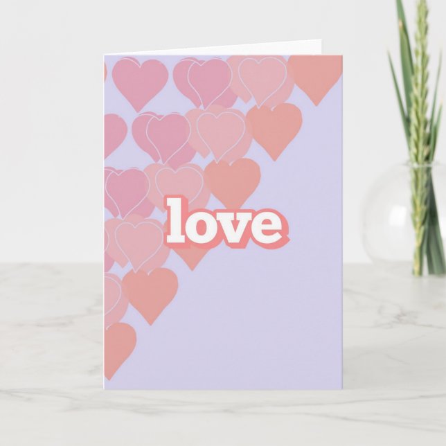 Tarjeta de San Valentín Morada de Amor (Anverso)