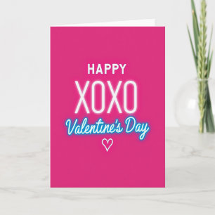 Tarjeta de San Valentín Neon Xoxo