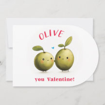 Tarjeta de San Valentín Olive You Valentine