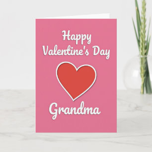 Tarjeta de San Valentín para abuela con corazón ro