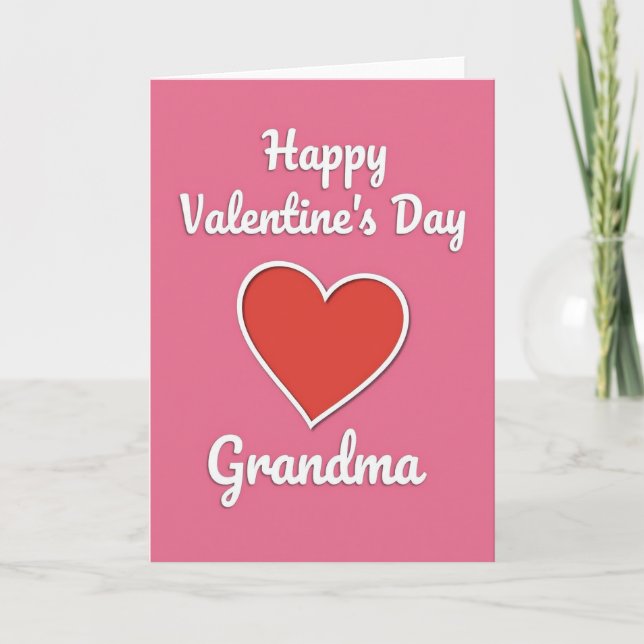 Tarjeta de San Valentín para abuela con corazón ro (Anverso)