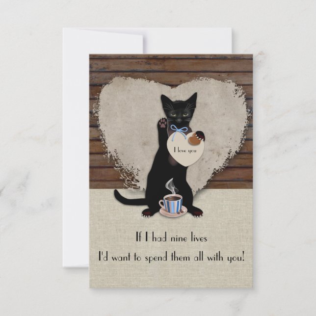 Tarjeta de San Valentín para café gato (Anverso)