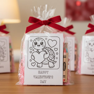 Tarjeta de San Valentín para colorear para estudia