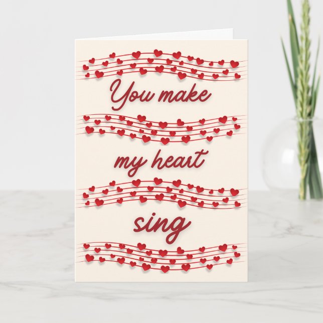 Tarjeta de San Valentín para el amante de la músic (Anverso)