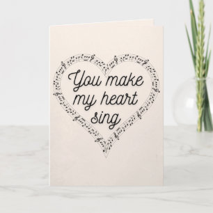 Tarjeta de San Valentín para el amante de la músic