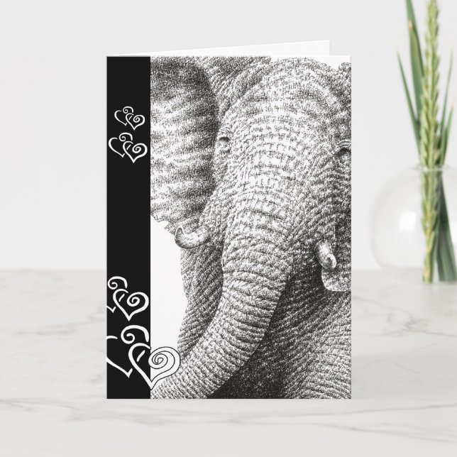 Tarjeta de San Valentín para elefantes africanos (Anverso)