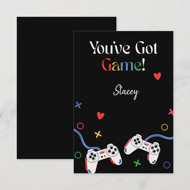 Tarjeta de San Valentín para la clase de videojueg (Anverso / Reverso)