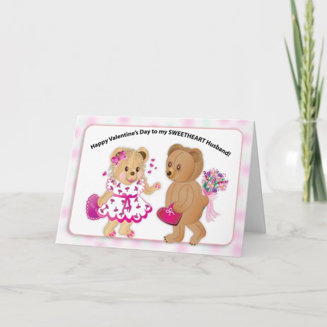 Tarjeta de San Valentín para mi esposo Dos Osos Te (Anverso)