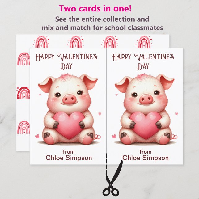 Tarjeta de San Valentín para niños de corazón rosa (Subido por el creador)
