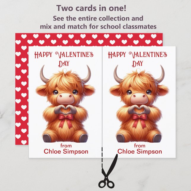Tarjeta de San Valentín para niños de vaca de High (Subido por el creador)