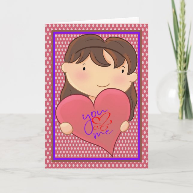 Tarjeta de San Valentín para novio de joven Chica (Anverso)