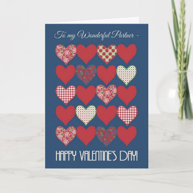 Tarjeta de San Valentín para pareja, corazón, Rosa (Anverso)