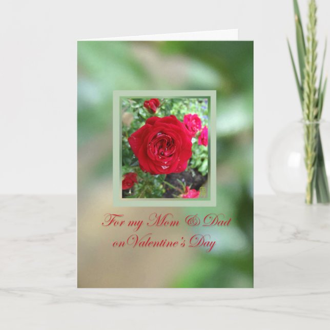 Tarjeta de San Valentín para Rosas del té mamá y p (Anverso)