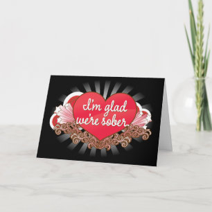 Tarjeta de San Valentín para sobrios estoy content