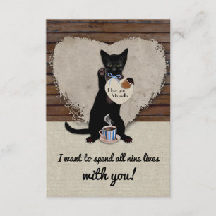 Tarjeta de San Valentín personalizada de Cat Nueve