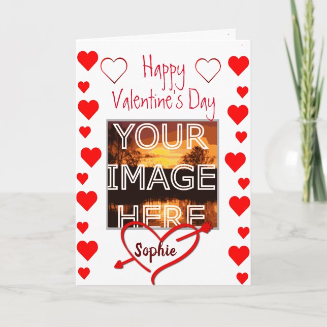 Tarjeta de San Valentín personalizada de foto pers (Anverso)