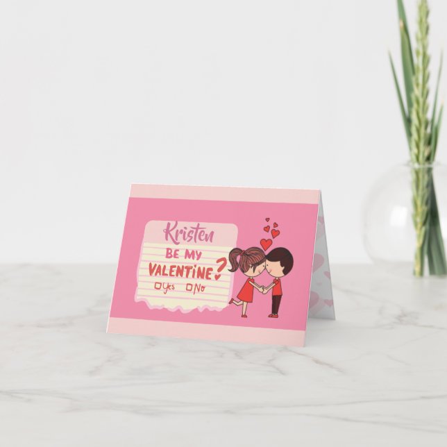 Tarjeta de San Valentín personalizada 'Sé Mía Sí o (Anverso)