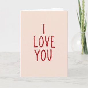 Tarjeta de San Valentín Pink I Love You