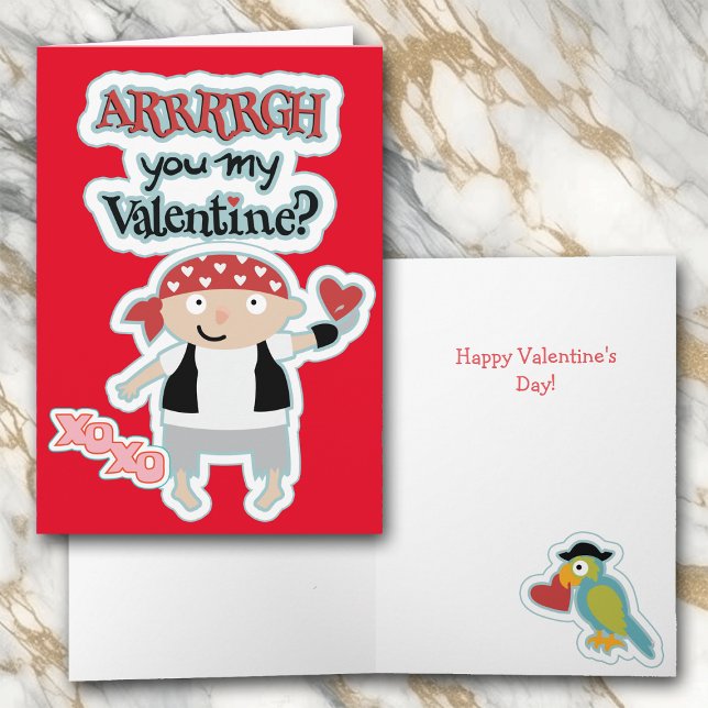 Tarjeta de San Valentín pirata para niños (Subido por el creador)