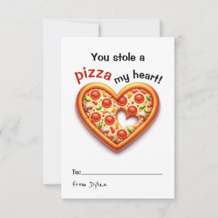 Tarjeta de San Valentín Pizza Classroom