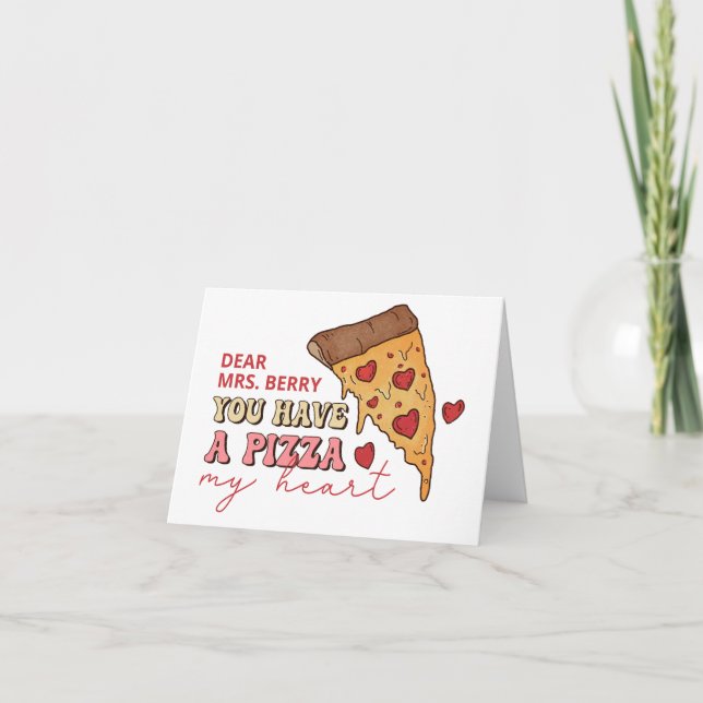 Tarjeta de San Valentín Pizza My Heart (Anverso)