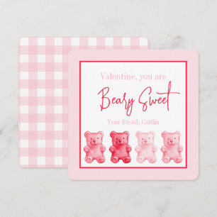 Tarjeta de San Valentín Preppy Beary Sweet Gummy