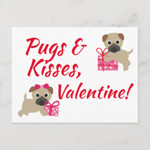 Tarjeta de San Valentín Pugs & Kisses