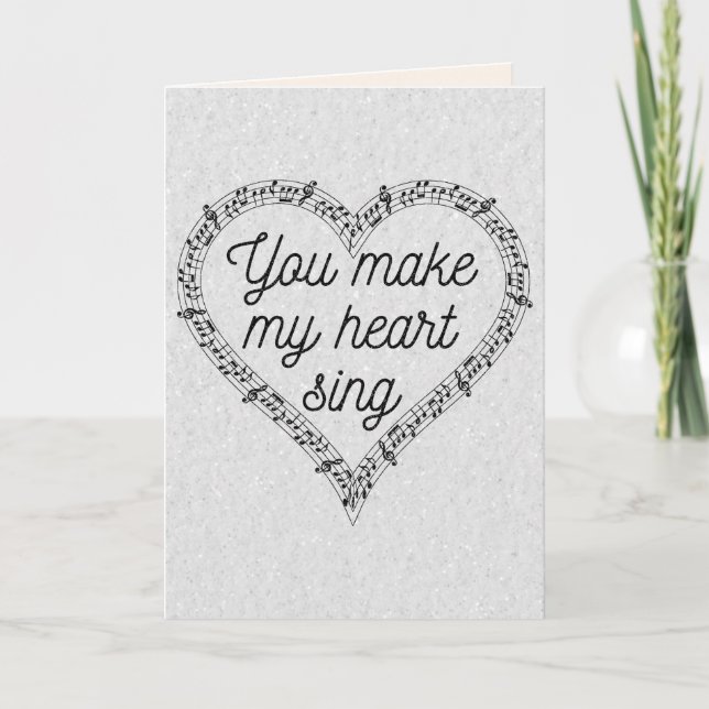 Tarjeta de San Valentín Purpurina de Lover Music (Anverso)