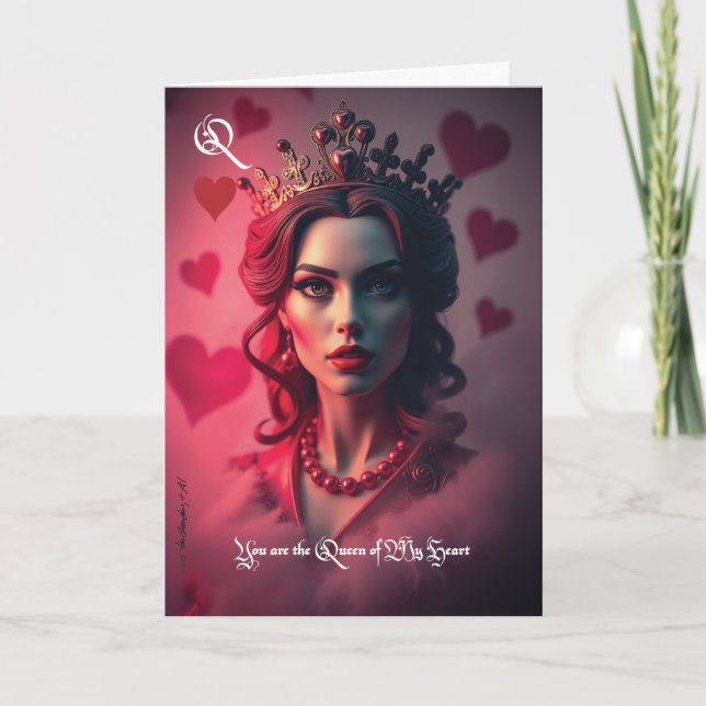 Tarjeta de San Valentín Reina de mi corazón (Anverso)