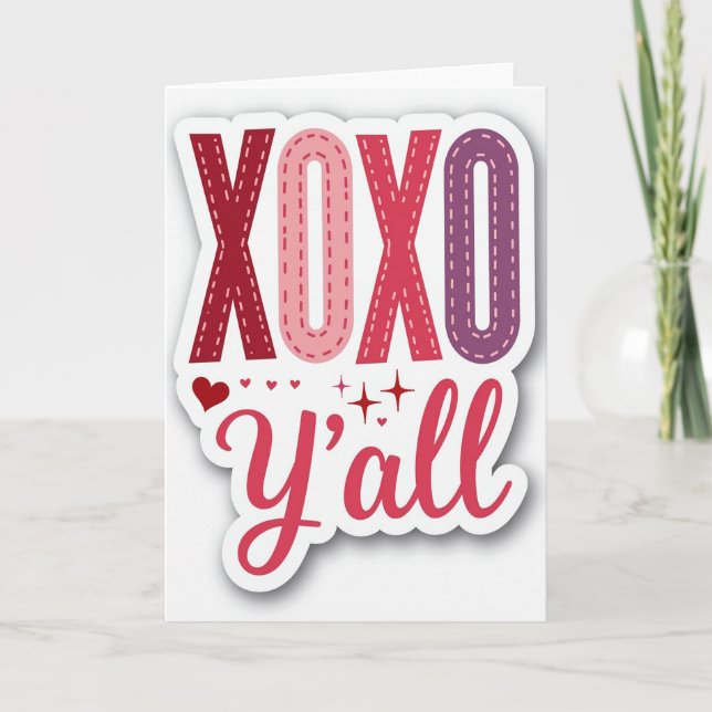 Tarjeta de San Valentín Roja Xoxo (Anverso)