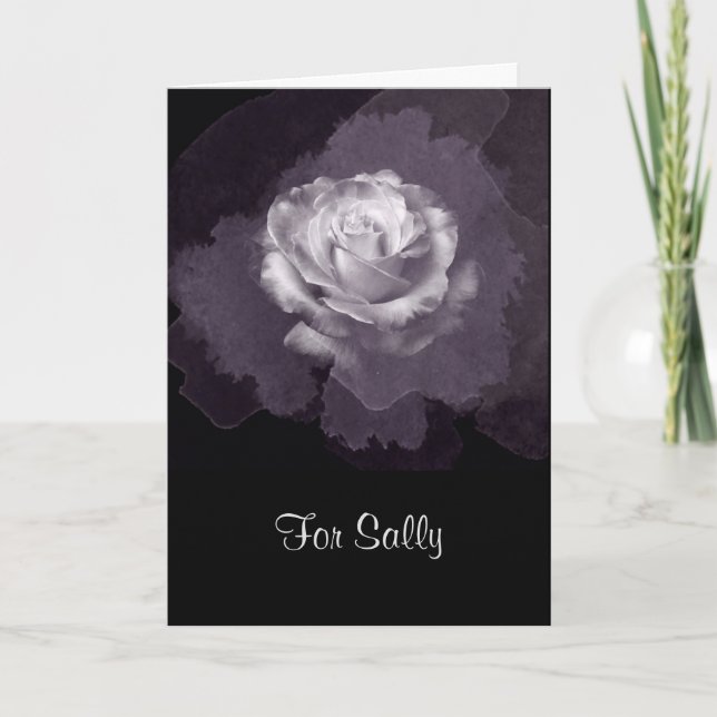 Tarjeta de San Valentín rosa gris oscuro (Anverso)