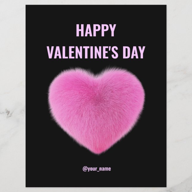 Tarjeta de San Valentín rosa moderna (Anverso)