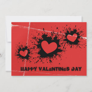 Tarjeta de San Valentín salpicada de papel y pintu