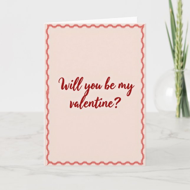 Tarjeta de San Valentín Sé Mi Valentín (Anverso)