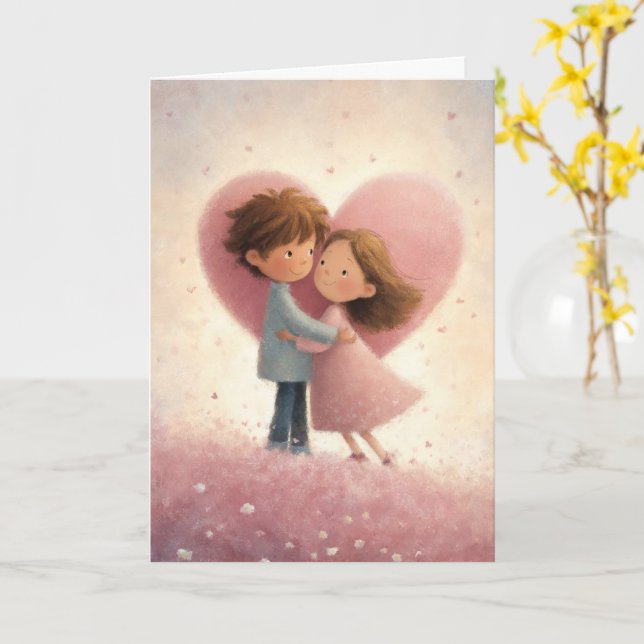 Tarjeta de San Valentín Siempre Mío (flor amarilla)