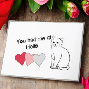 Tarjeta de San Valentín simple para gatos