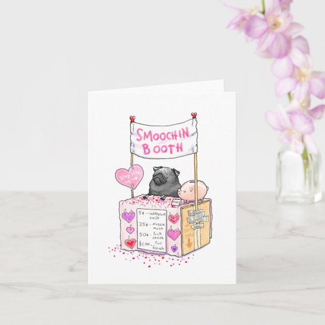 Tarjeta de San Valentín Smoochin' Booth Black Pg (Orquídea)