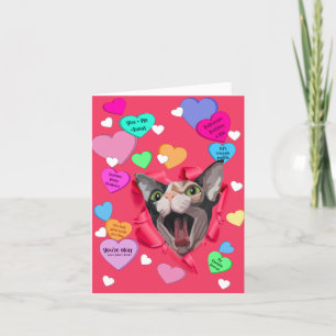 Tarjeta de San Valentín Sphynx, que rompe el coraz
