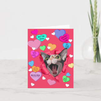 Tarjeta de San Valentín Sphynx, que rompe el coraz