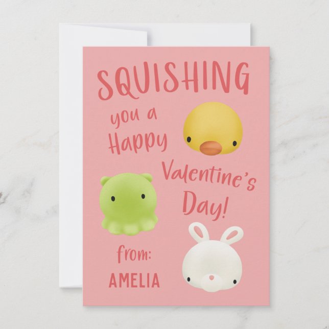 Tarjeta de San Valentín Squishies Kids Classroom (Anverso)