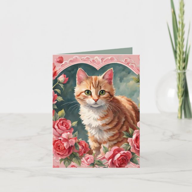 Tarjeta de San Valentín Tabby Kitten Meow-velous (Anverso)