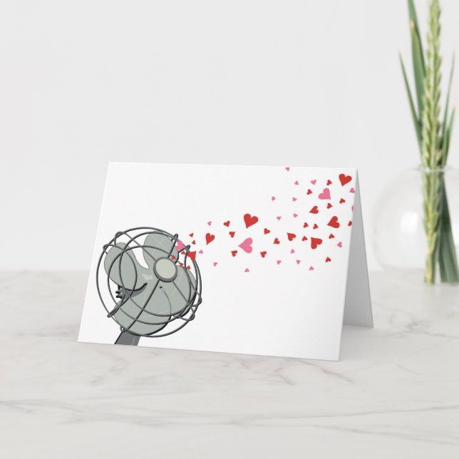 Tarjeta de San Valentín - Ventilador retro (Anverso)