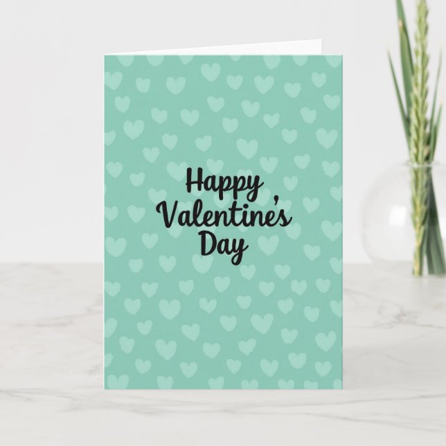 Tarjeta de San Valentín Verde Azulado (Anverso)