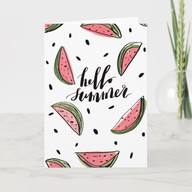 Tarjeta de sandía de verano con interior en blanco (Anverso)