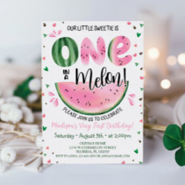 Tarjeta de sandía invitativa de cumpleaños de uno