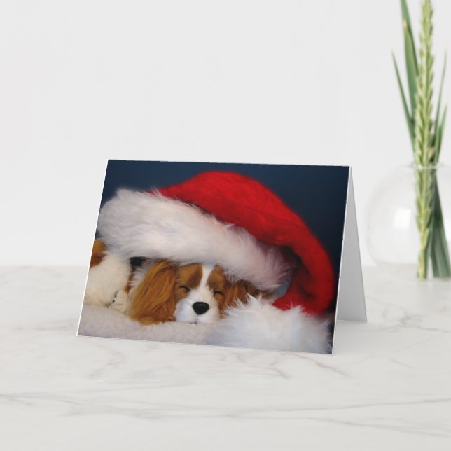 Tarjeta de Santa Cavalier King Charles Blenheim (Anverso)