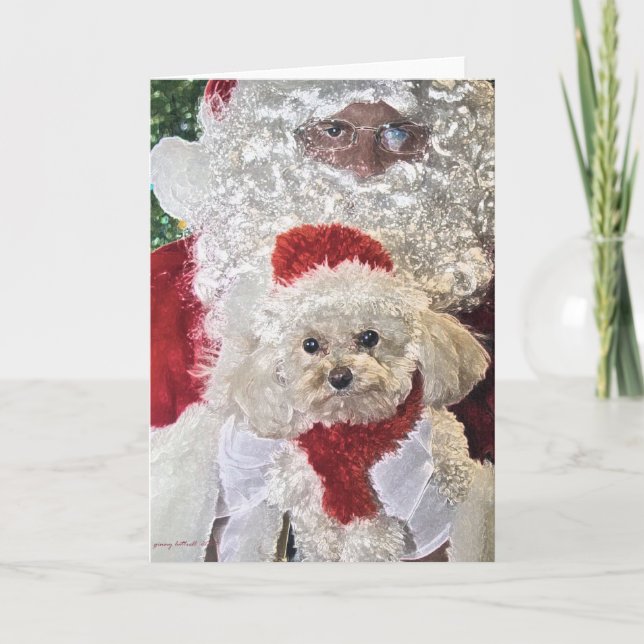 Tarjeta de Santa y del caniche (Anverso)