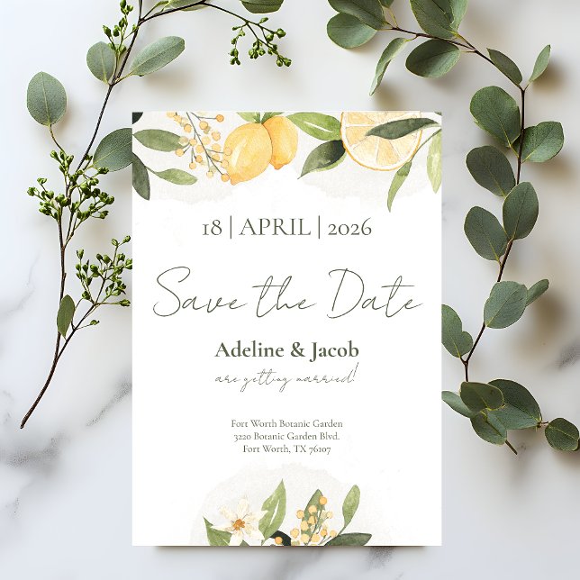 Tarjeta de Save the Date Besada por Limones (Subido por el creador)