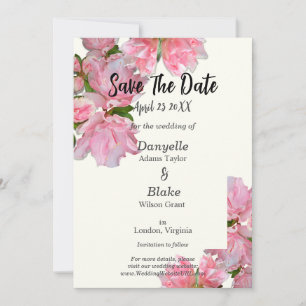 Tarjeta de "Save the Date" de Elegante Azalea Rosa